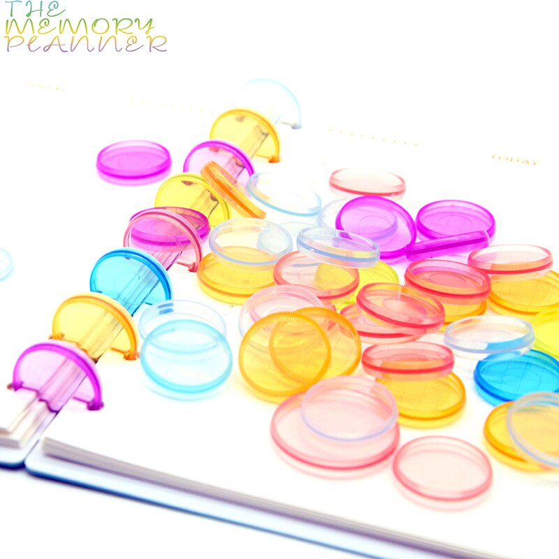 50pcs Fajas 24mm Discbound Planner Notebook Binder Discbound Notebook Binding Discs Binders Plastic Rings Mushroom Disc Binding