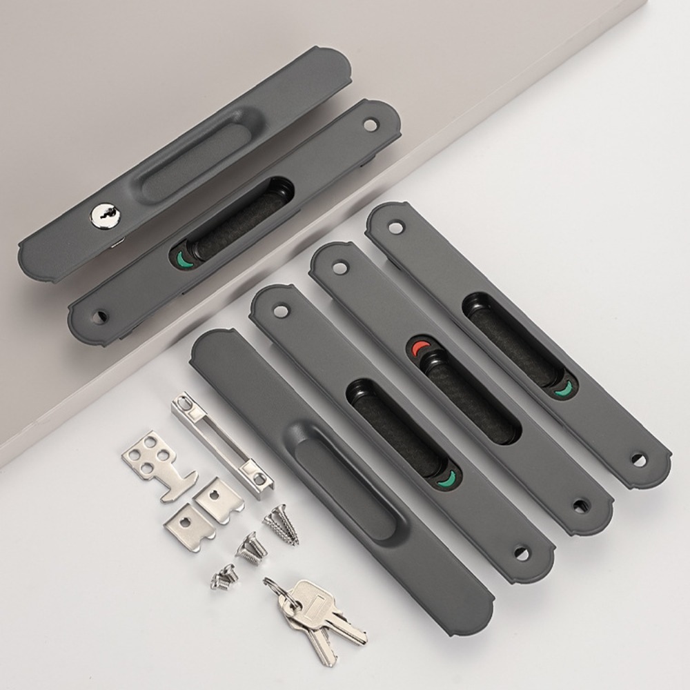 1Pc Sliding Door Lock Invisible Door Handle Lock Stainless Steel Handle Lock Embedded Lock Sliding Door Sliding Window Latch