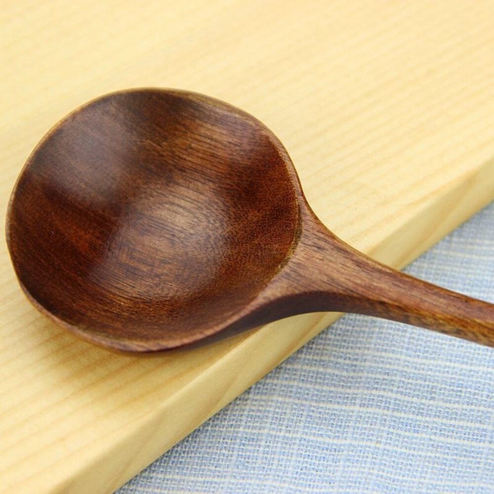 1Pc Lange Lepel Mengen Lepel Kruiden Lepel Japanse Stijl Natuurlijke Hout Lange Steel Ronde Lepel Koken Mengen Lepel