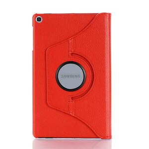 Voor samsung galaxy tab  s5e 10.5 hoes tablet sm -t720 sm-t725 10.5 '' 360 draaibare flip lederen standaard hoes met pen + film: Rood