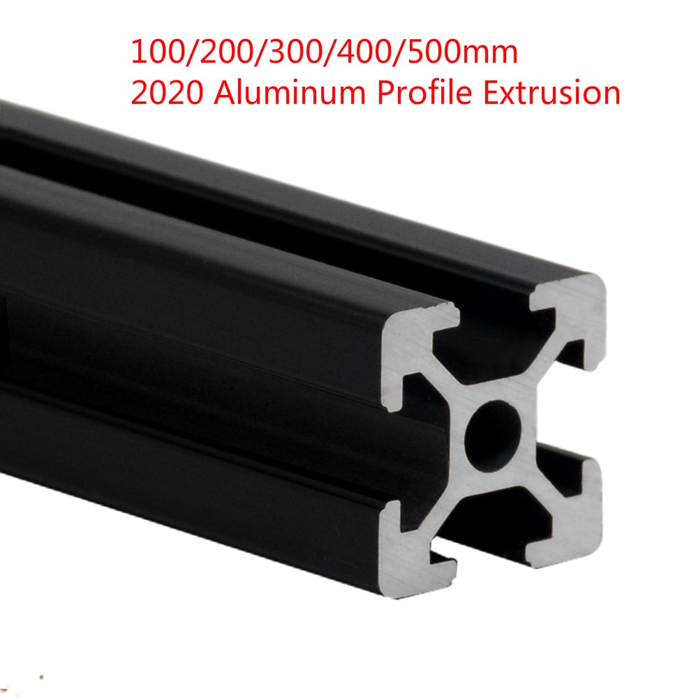 Aluminium profil ekstrudering lineær skinne guide 100/200/300/400/500mm eu europæisk standard anodiseret cnc 3d printer dele sort