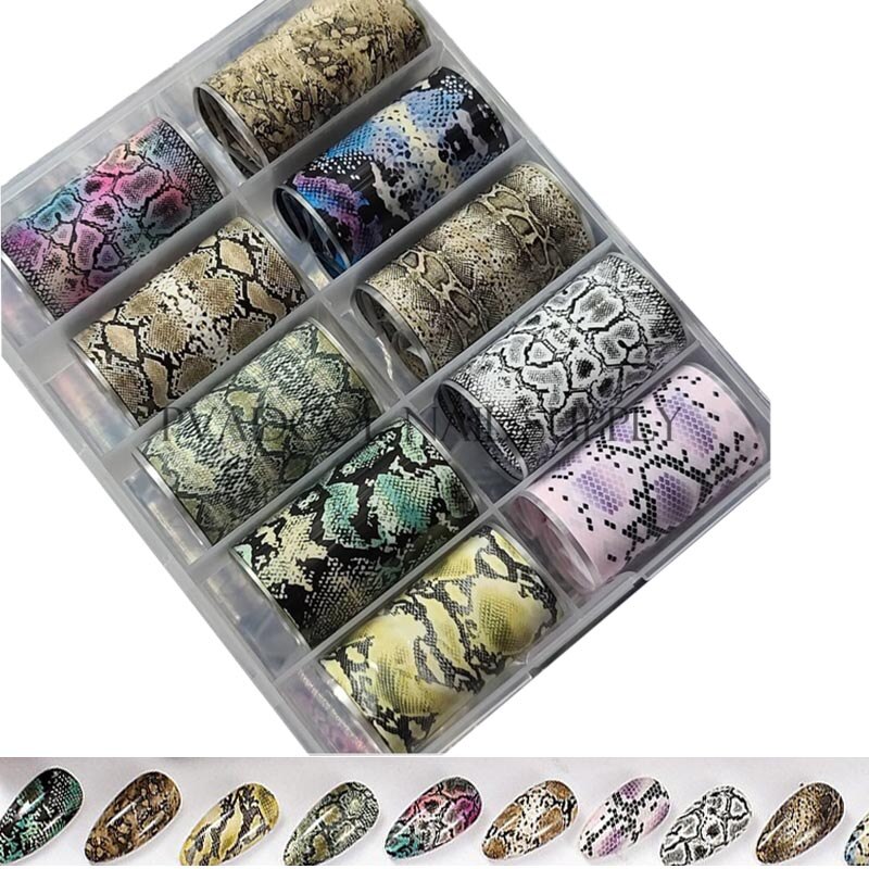 Holografisk blomma nagelfolie blommig folie naglar nail art överföringsfolie omslag akryl naglar 10 rullar/kartong