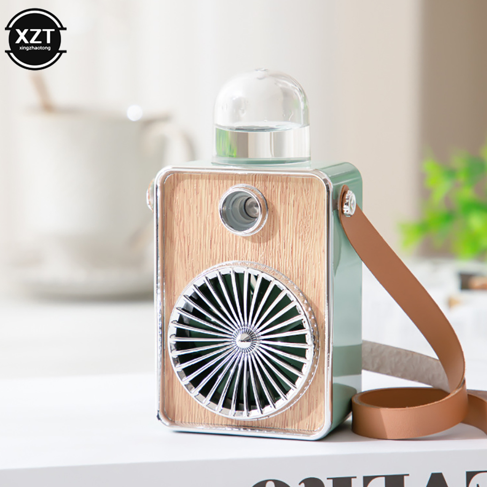 Ventilador elétrico portátil Bladeness, ventilador do pescoço, câmera de refrigeração, mini ventilador, recarregável, USB, verão portátil, 3 em 1: Verde