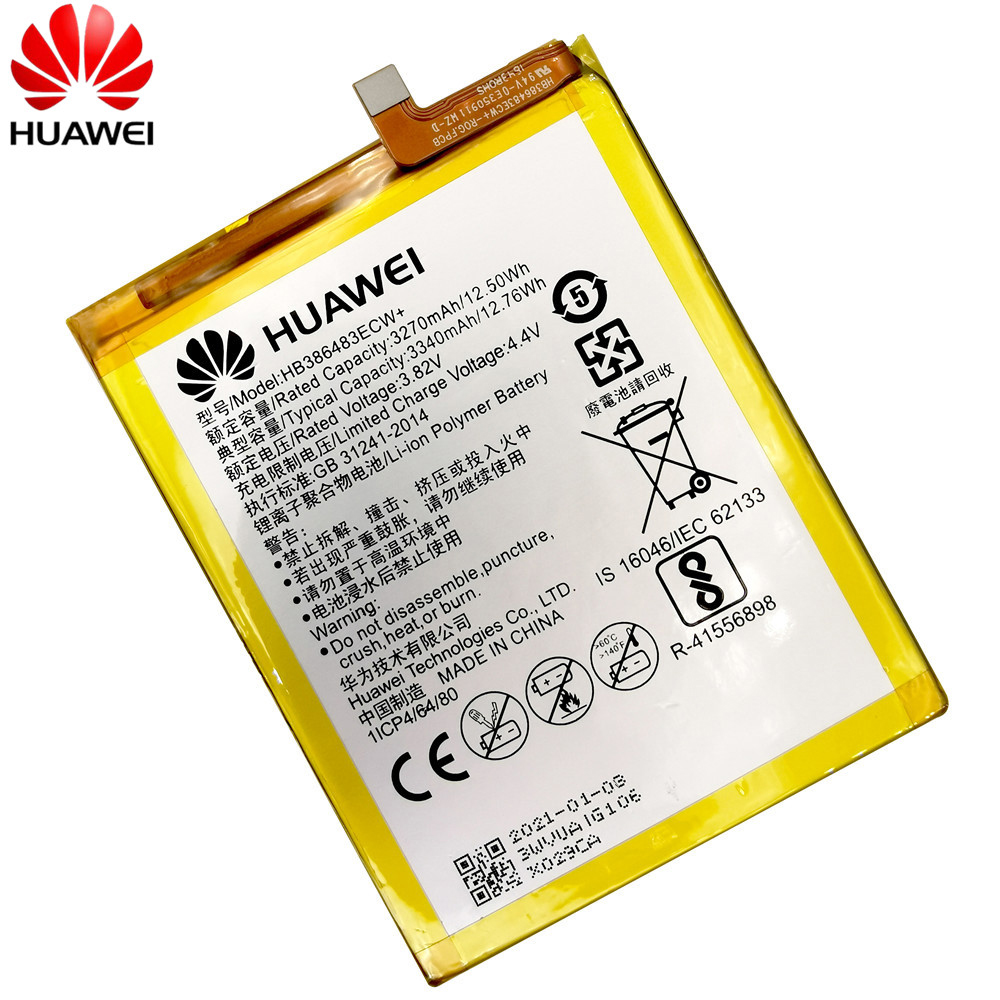 HuaWei 100% Original Battery HB386483ECW For Huawei Honor 6X G9 plus Maimang 5 3340mAh Replacement Phone Batteria Akku Fast Ship