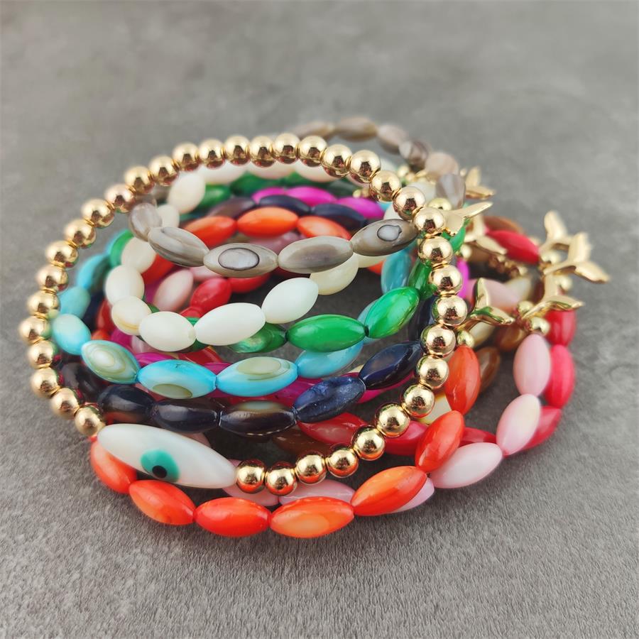 Boho Lucky Evil Eye Armbanden Voor Vrouwen Witte Kleur Handgemaakt Rubber Touw Gouden Armband Sieraden Kwast Armband Vrouw