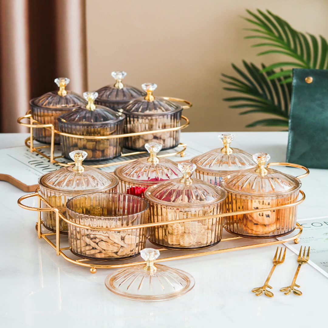 Snacks Portion Teller nordisch Obst Nachtisch Gläser Schüssel Mit Deckel Party Süßigkeiten Nüsse Salat Gerichte Platte Kuchen Lebensmittel Küche Platte