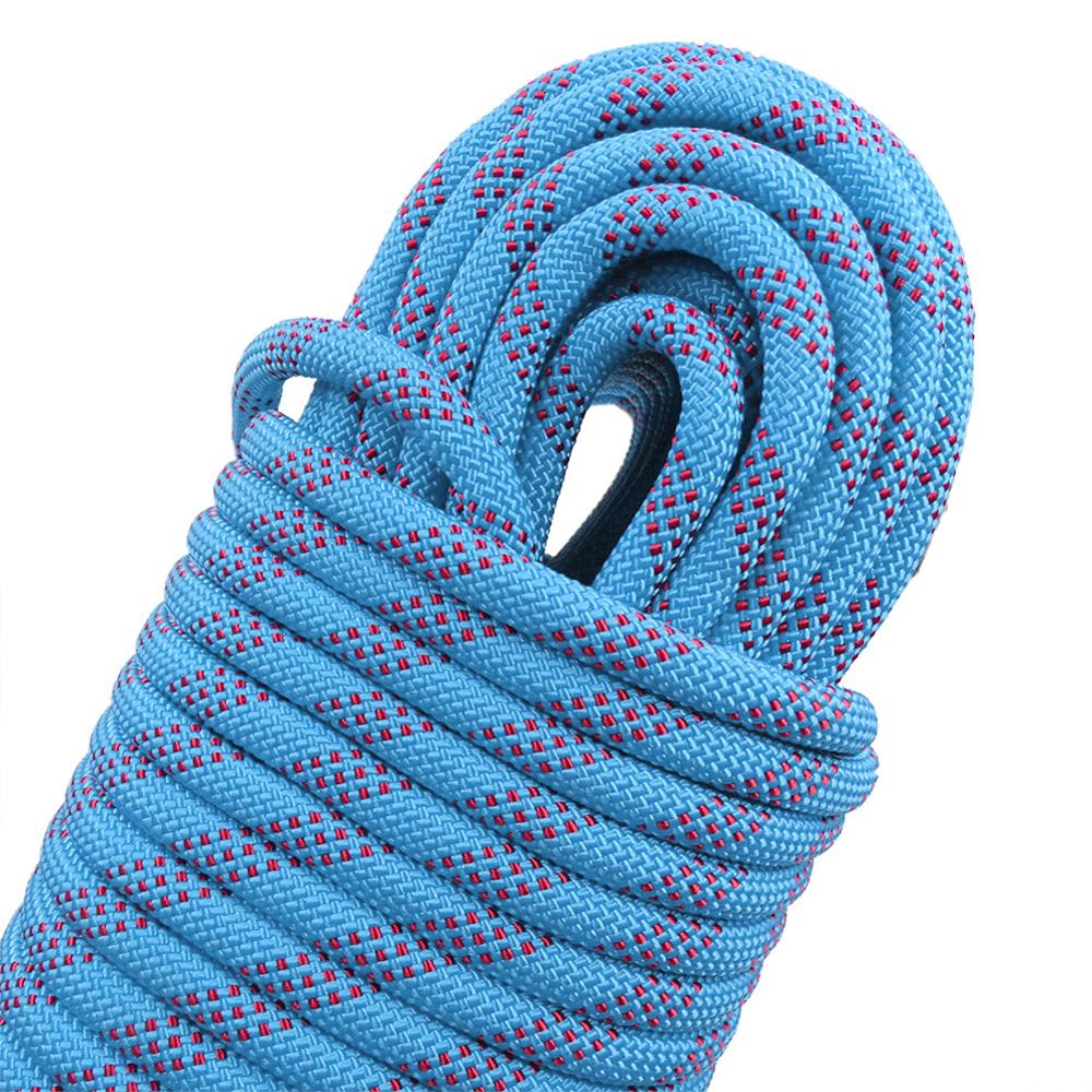 20m Outdoor Climbing Rope 48 Strands With Carabiner And Sewing Buckle 10mm Downhill Rope Aerial Work Climbing Rope Anti-Fall Ins