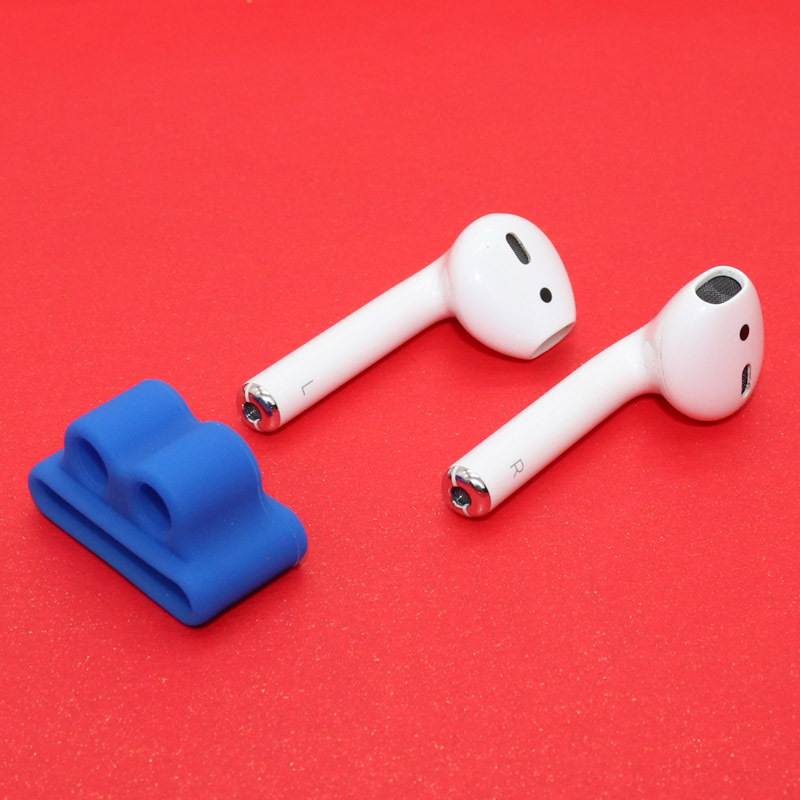 Support d'écouteurs Bluetooth en Silicone Anti-perte, pour AirPods Apple i7, Clip de support d'écouteurs pour Apple Watch: Kaki