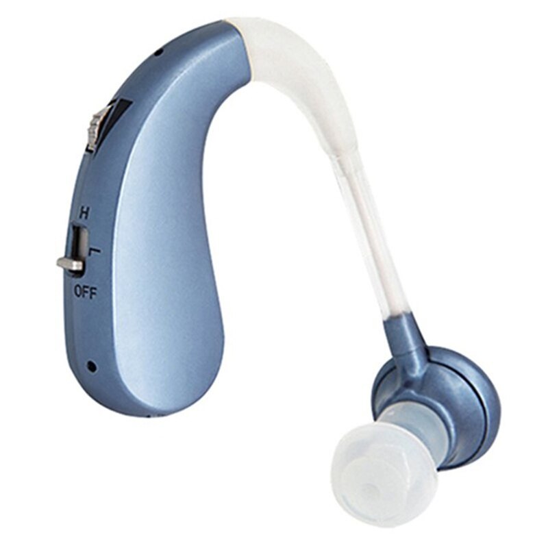 Høreapparat genopladeligt høreapparat mini usynligt usb ørehjælp lydforstærker til ældrepleje døve høreapparat hovedtelefon: Blå