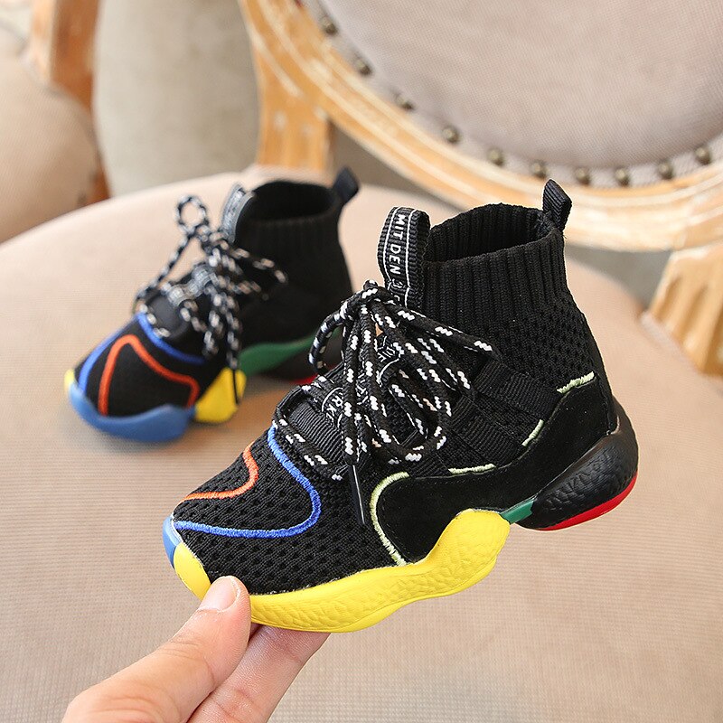 Toddler Boys Girls High Top Sneakers Baby/Toddler/Little/Big Kid Lace-Up Booties Children School Brand Casual Shoes