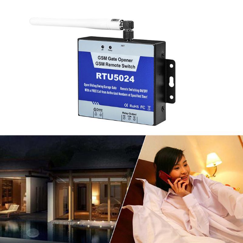 1Set RTU5024 2G GSM Relay SMS Call Remote Controller GSM Gate Opener Switch with Antenna for Parking Access Control