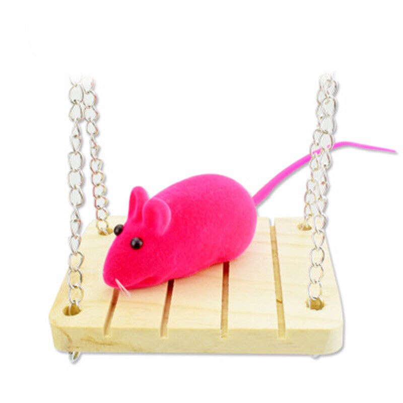 Holz Hamster Maus Tunnel Rohr Spielzeug Hamster KäFeige Spielzeug Wippe Haustier Holz Hause Kleine Ebene Ratte Mäbenutzen Haus Spielen Schaukel ratte Spielzeug: schwingen