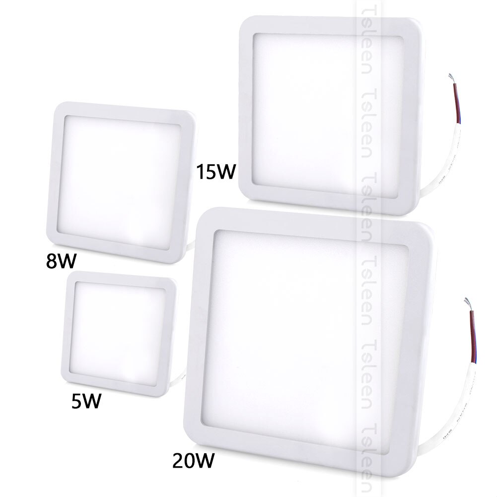 Tsleen led panel lys rund firkantet ultra tynd downlight  ac220v 6w 8w 15w 20w led loft forsænket lys til indendørs badeværelse