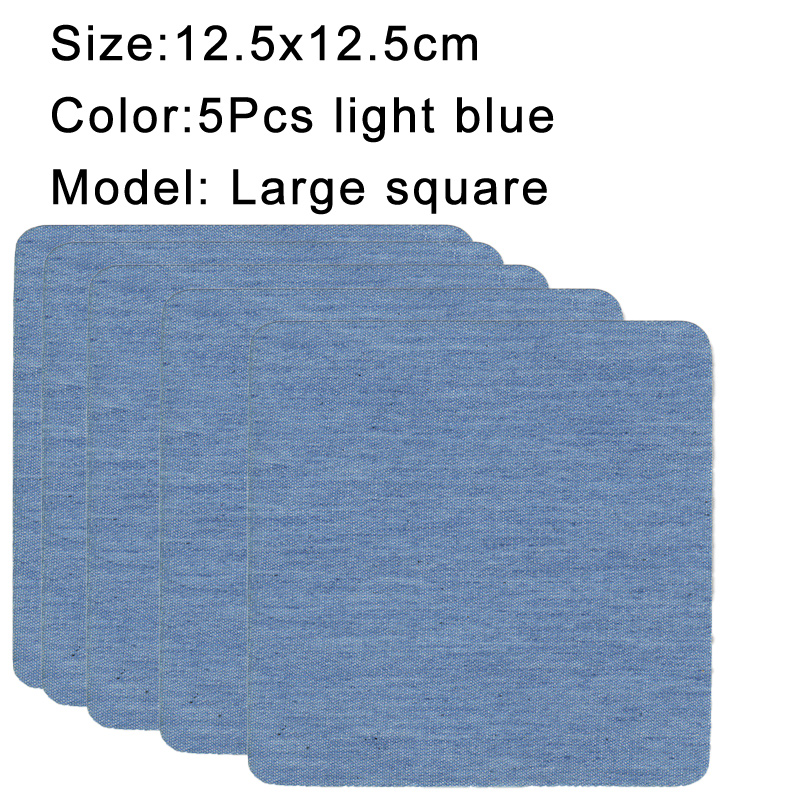 Parches vaqueros termoadhesivos de algodón, parche de reparación azul para bricolaje, reparación de ropa, decoración de chaqueta, 5 uds.: Latón