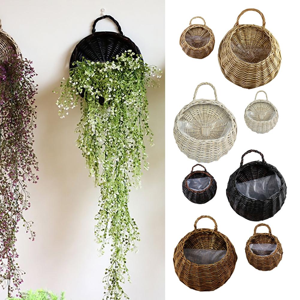 Nouveauté en osier naturel fleur panier Pot planteur rotin Vase panier maison jardin tenture murale décor alimentaire stockage conteneur 40