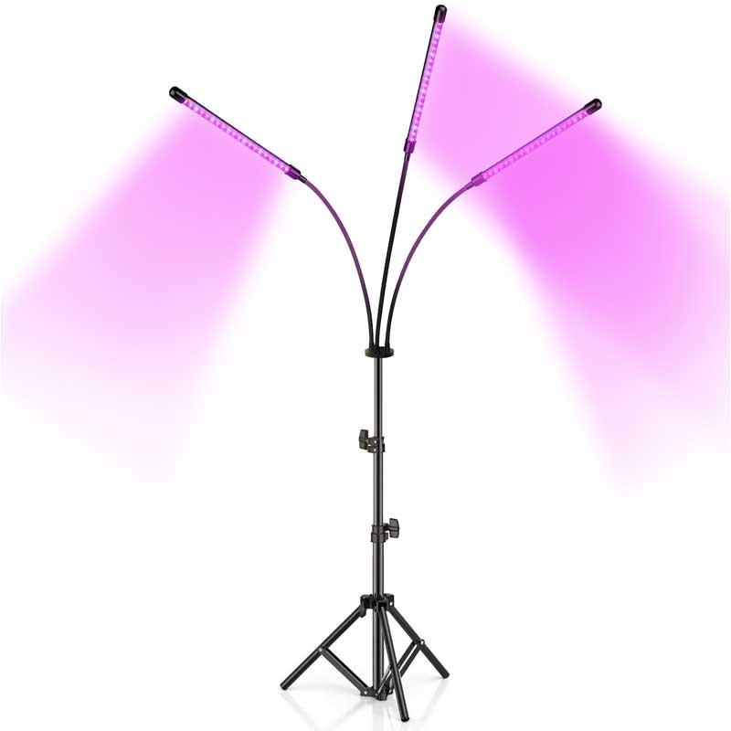 Usb Flood Phyto Led Lampen 5V Full Spectrum Zaailing Groeien Licht Indoor Phytolamp Voor Planten Timer Schijnwerper 45-130Cm Verstelbare: Three heads / US