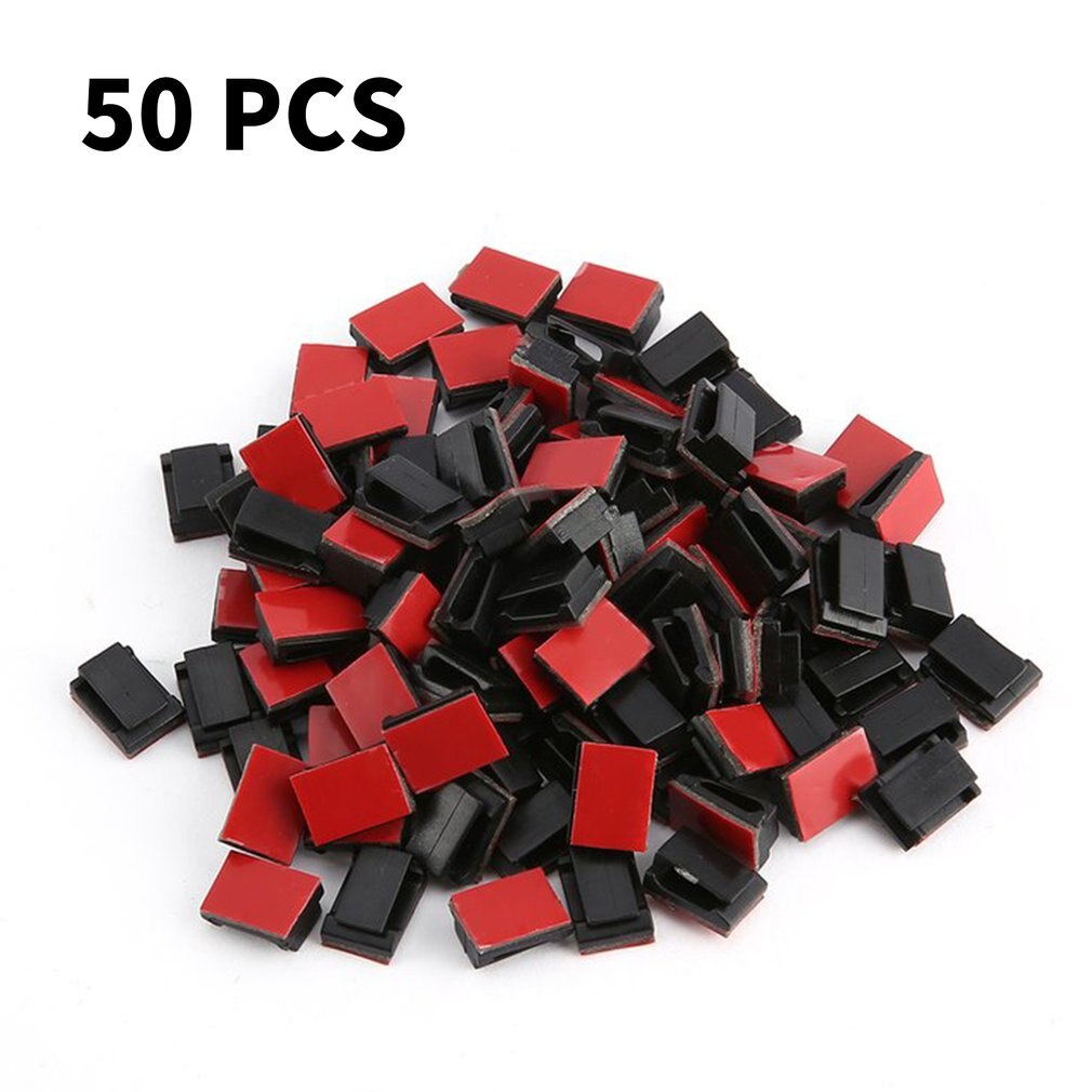 50/100Pcs Auto Desk Muur Usb Wire Cable Line Fastener Clip Clips Houders Organizer Retainer Klem Klemmen Tie lijnen Vaste: 50pcs