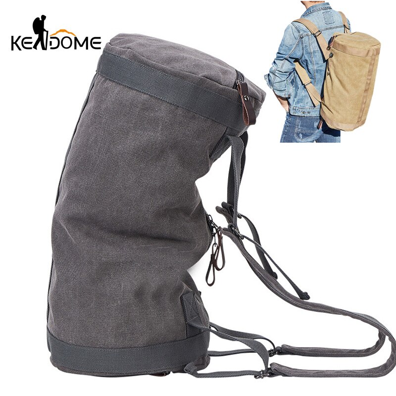 Men Fitness Gym Bag Training Backpack Cylindrical Bucket Rucksack Canvas Travel Hiking Shoulder Blaso Sac De Sport Outdoor XA95D