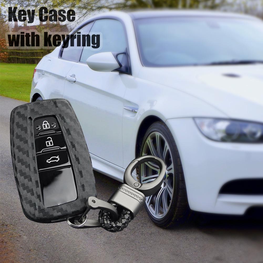 Autosleutels accessoires Carbon Fiber key case toetsenbord cover Auto-Styling Voor Toyota Camry CHR Avaloncar Sleutel gevallen auto accessoires