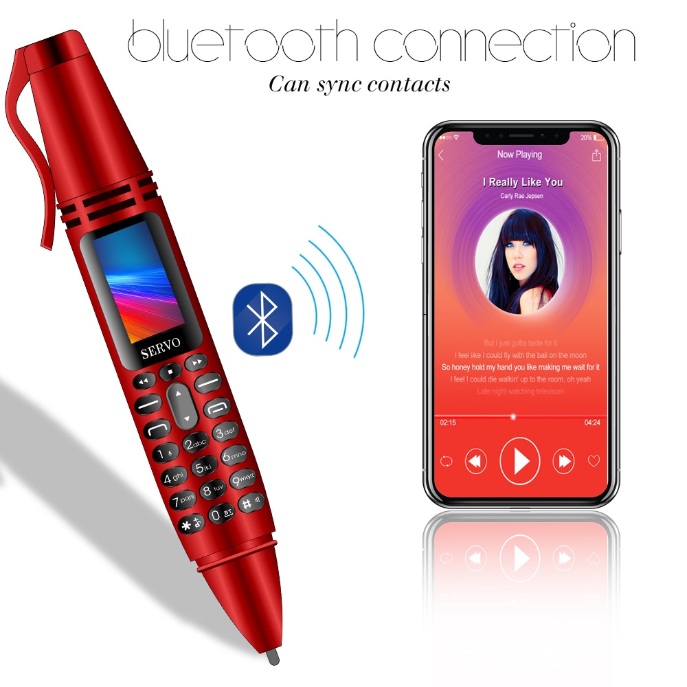 Tiny Screen Pen smallest mini Mobile phone Dual SIM Card Bluetooth Dialer Cellphone with Flashlight Recording Pen FM Radio