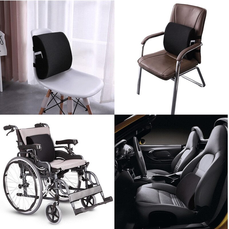 Newest Memory Foam Lumbar Back Support Cushion Waist Cushion Office Home Car Chair Seat Lumber Cushion