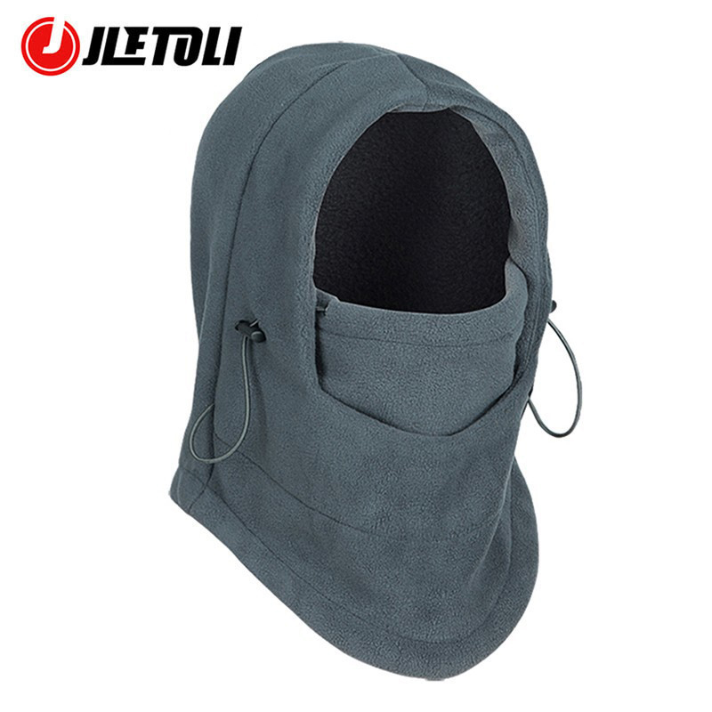 Jetoli-mascarilla térmica de forro polar para ciclismo, máscara de invierno para entrenamiento de esquí, a prueba de viento, al aire libre para bicicleta, gruesa, deportiva: grey