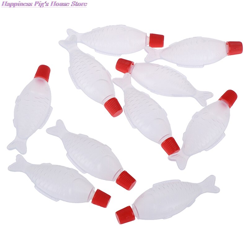 10 pièces en forme de poisson 4ml bouteille de Sauce soja jetable boule de riz/Sashimi/bouteille de Sushi bouteille de vinaigre