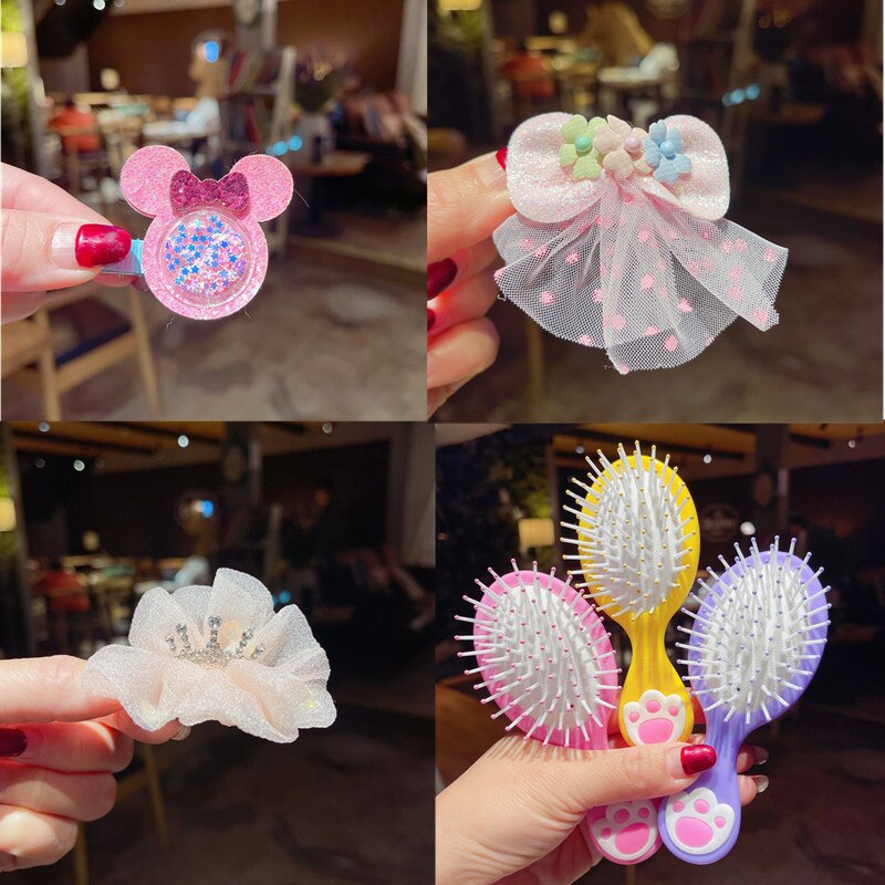 Set di fermagli per capelli da 28 pezzi accessori per capelli carini copricapo da ragazza fiocco fiore forcine per animali fascia per capelli cartone animato copricapo elastico regalo