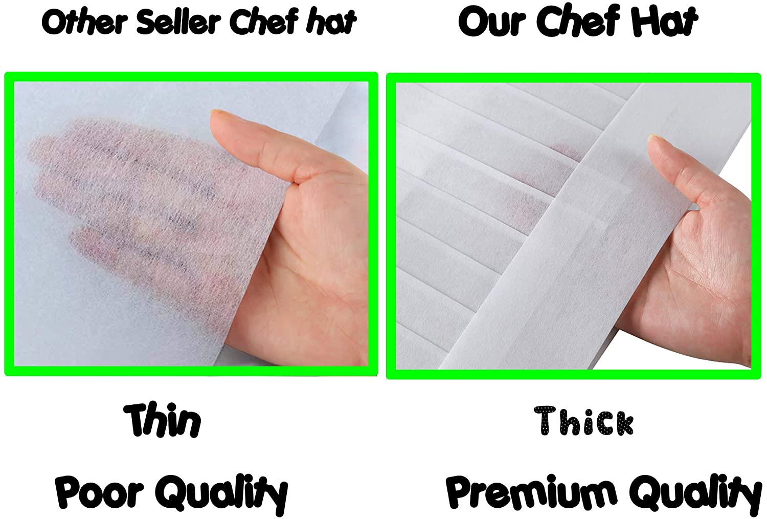 Disposable Adjustable Chef Hats White Tall Kitchen Cooking Chef Cap for Kids Party Supplies
