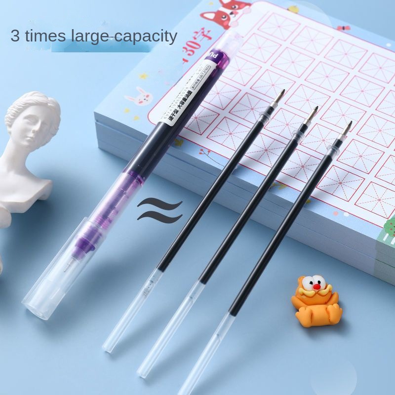 Bolígrafo de Gel líquido recto de 10 colores, bolígrafos de Gel coloridos de gran capacidad de secado rápido, bolígrafos Rollerball de 0,5mm, papelería para escuela y oficina
