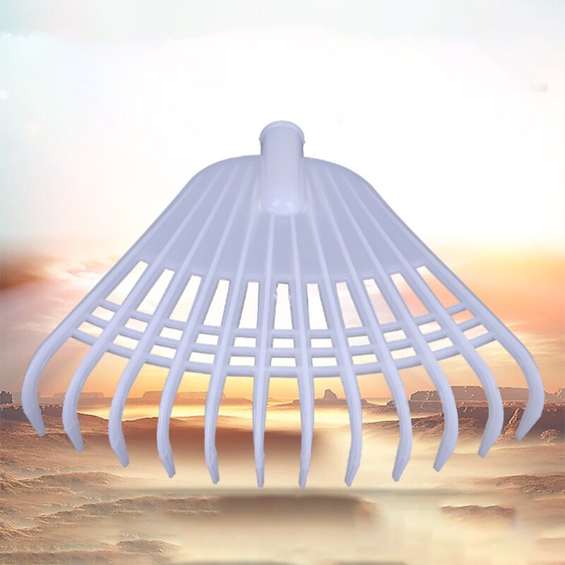 Leaf Rake White Agricultural Rake No Handle Grass Rake Lightweight Flower Planting Soil Rake Plastic Garden Tool Lawn Rake