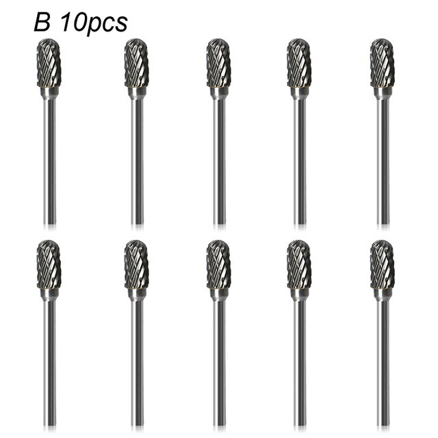 Haste de metal desenho carboneto tungstênio fresa ferramenta rotativa rebarbas duplo diamante corte rotativo ferramentas dremel moagem elétrica: B