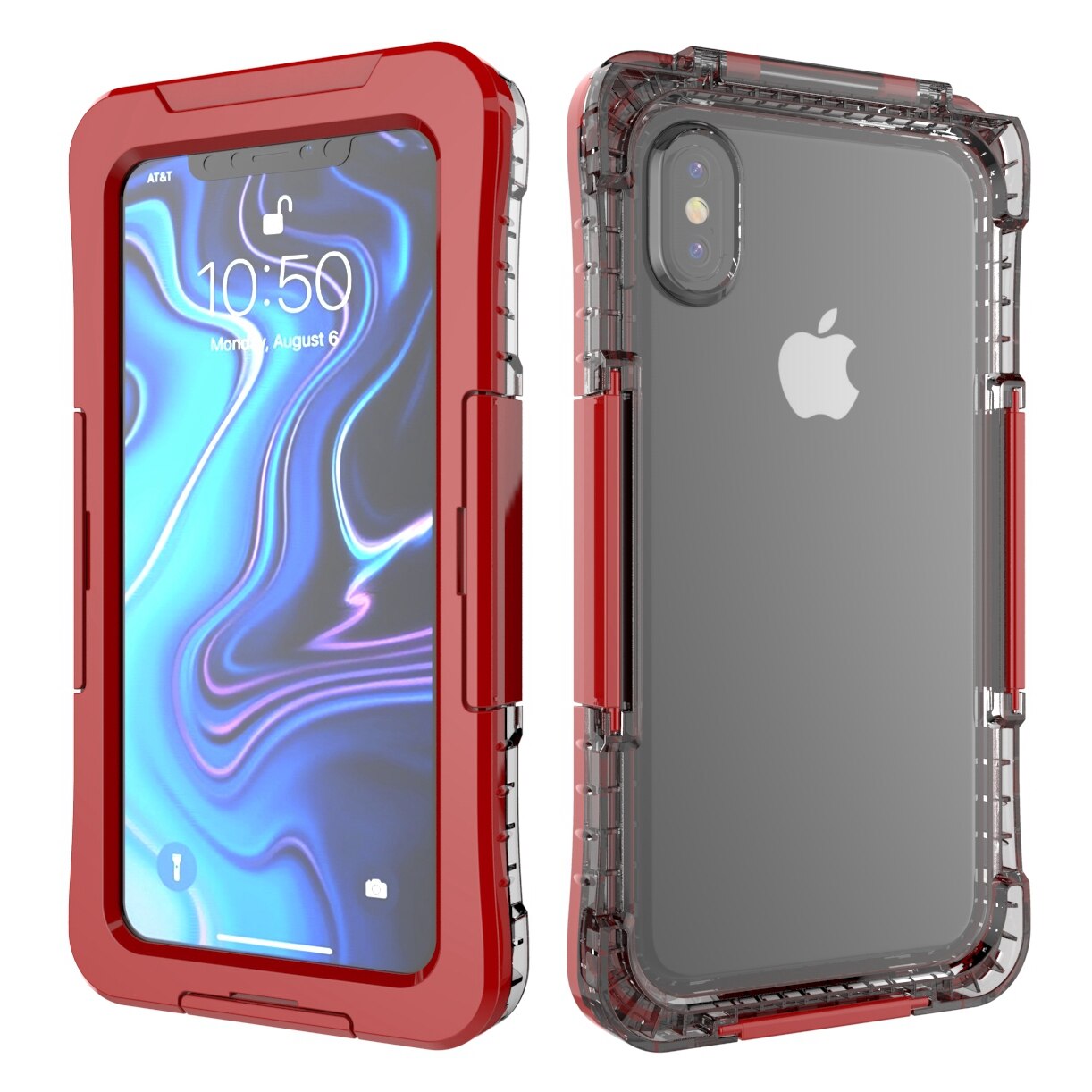 KISSCASE Shockproof Full Protective Phone Case For Samsung S10 Plus Waterproof Case For Samsung Galaxy S10 S10E Water Proof Bag: S10E / Red