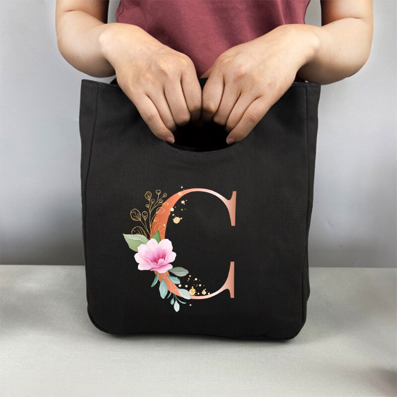 Pomarańczowe litery Unisex przenośna torba na Lunch izolowane pudełko na Lunch Tote Bag biuro lodówka pojemnik torba do przechowywania żywności Tote Bag: 9OrangeC