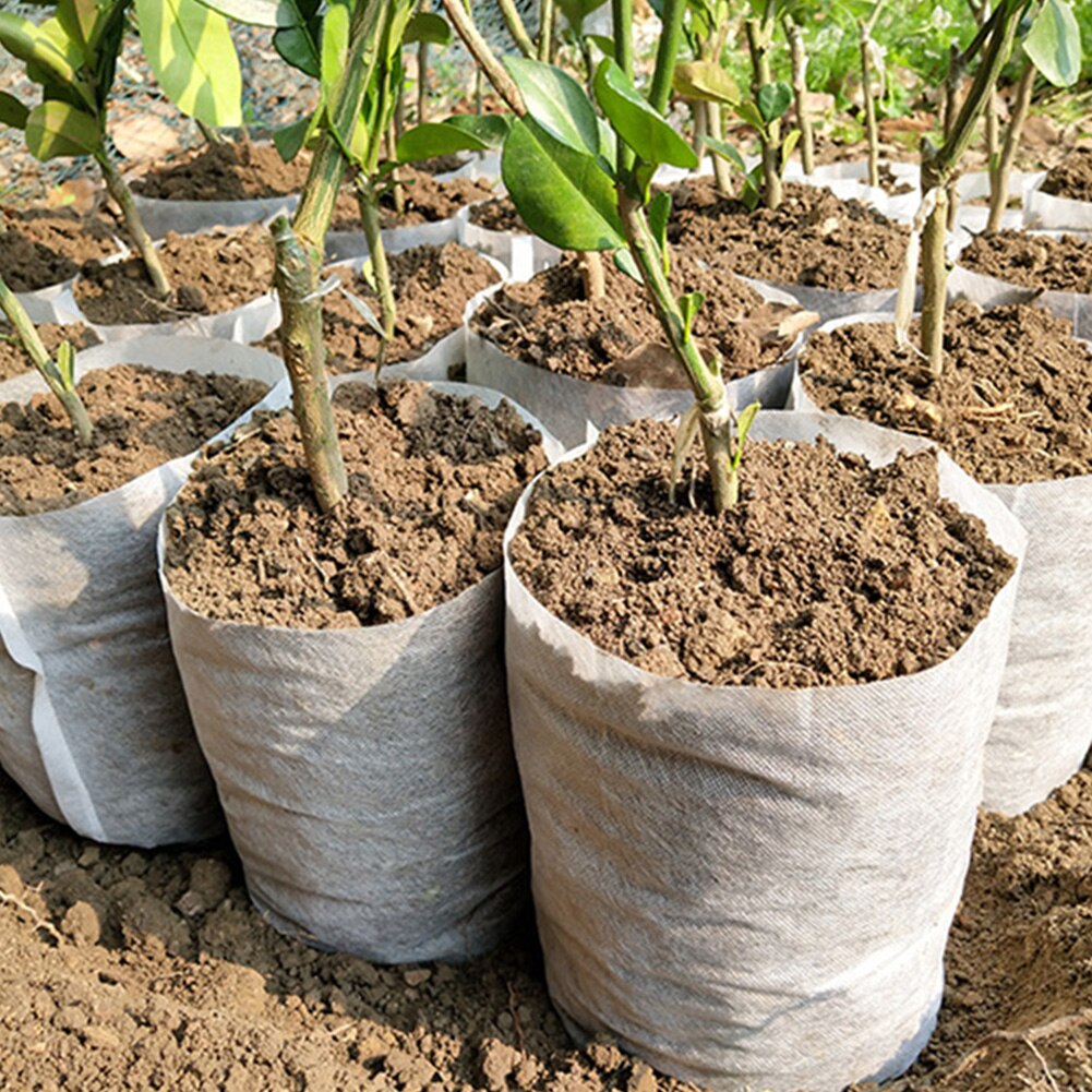 Sacs de culture de plantes pour pépinières, 100 pièces, biodégradables, en tissu Non tissé, Pots de semis, sacs de jardin