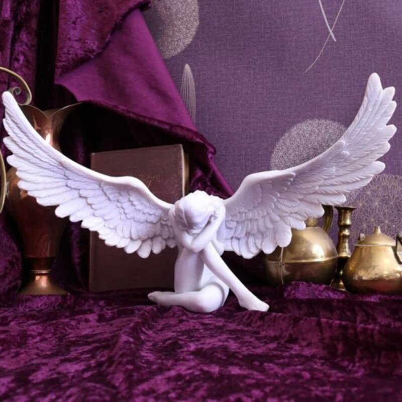 Figuras de hadas de ángel para el hogar, figuritas de resina para el jardín, accesorios de decoración artística D6