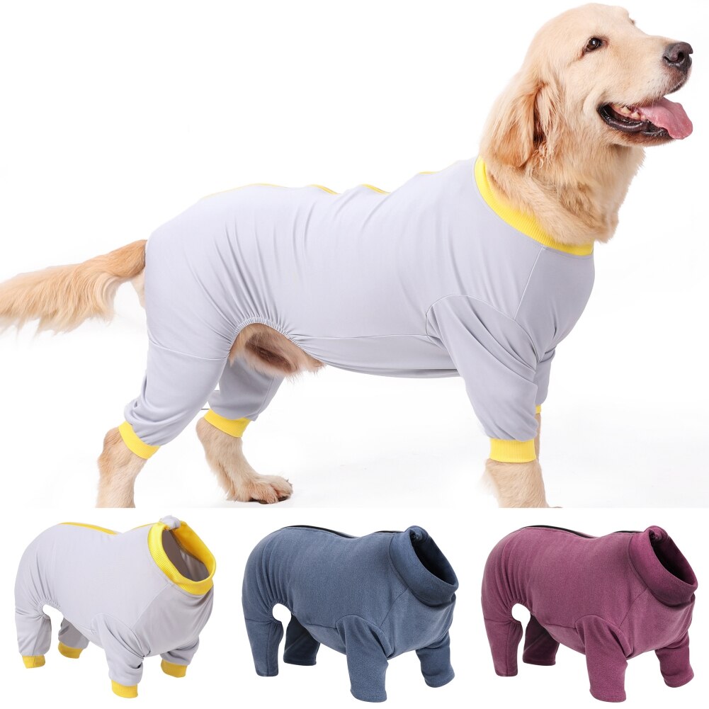 Dog Surgical Recovery Suit Jumpsuit Dog Clothes Winter Warm Dog Homewear for Small Medium Large Dogs Male/Female Overalls