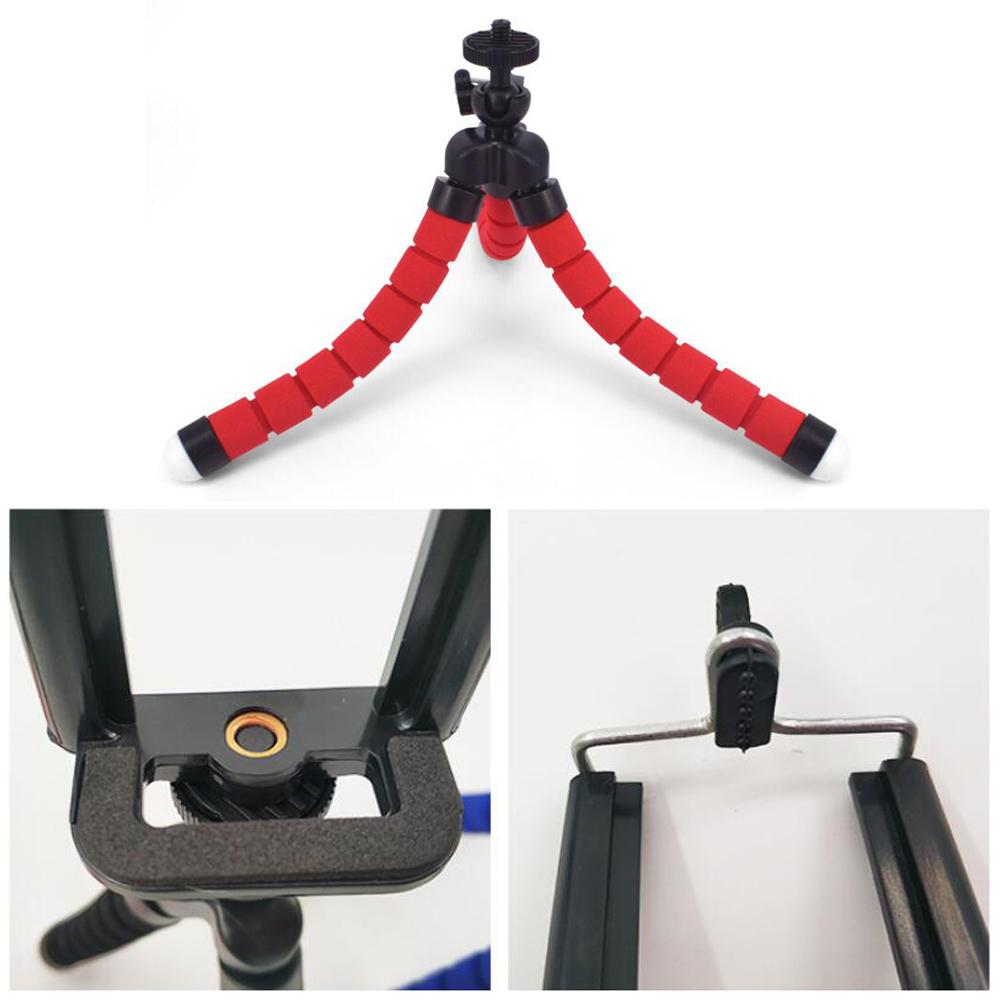 Mini Tripod Multifunctional Flexible Tripod Portable Sponge Tripod with Phone Clip for Selfie Mobile Phones Lightweight Camera