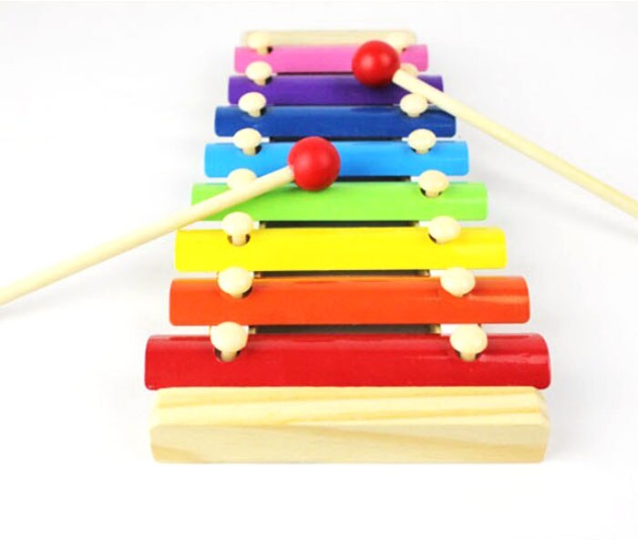 M-ws børn baby musikalske legetøj xylofon visdom udvikling træinstrument forbedre barn følsom over for farver lyder gyh