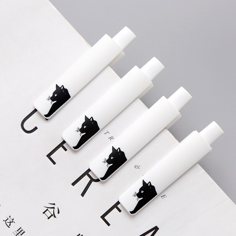 Tryk neutral pen sød kat studerende pen 0.5mm sort pen, kontorartikler