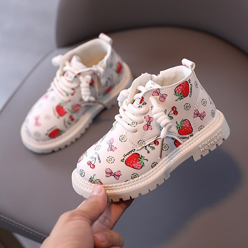 Cnfsnj Gloednieuwe Winter Mode Baby Meisjes Warm Katoen Bont Kids Snowboots Voor Jongens Meisjes Peuter Kinderen Candy Laarzen: Beige / 24