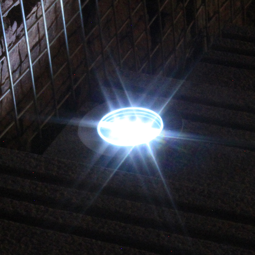 3LED Deck Lights Waterproof Solar Buried Lamp Aluminum Casting Lawn Lamps for Outdoor Garden Pathway Decor Underground Spotlight: White