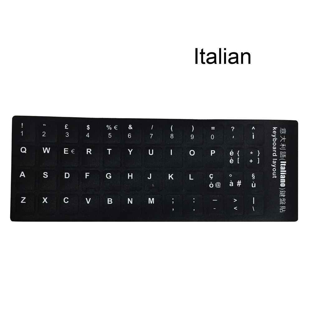 Universelle tastatur klistermærker erstatning mat tastatur klistermærker med sort baggrund og hvide bogstaver knus-tilbud: Italiensk