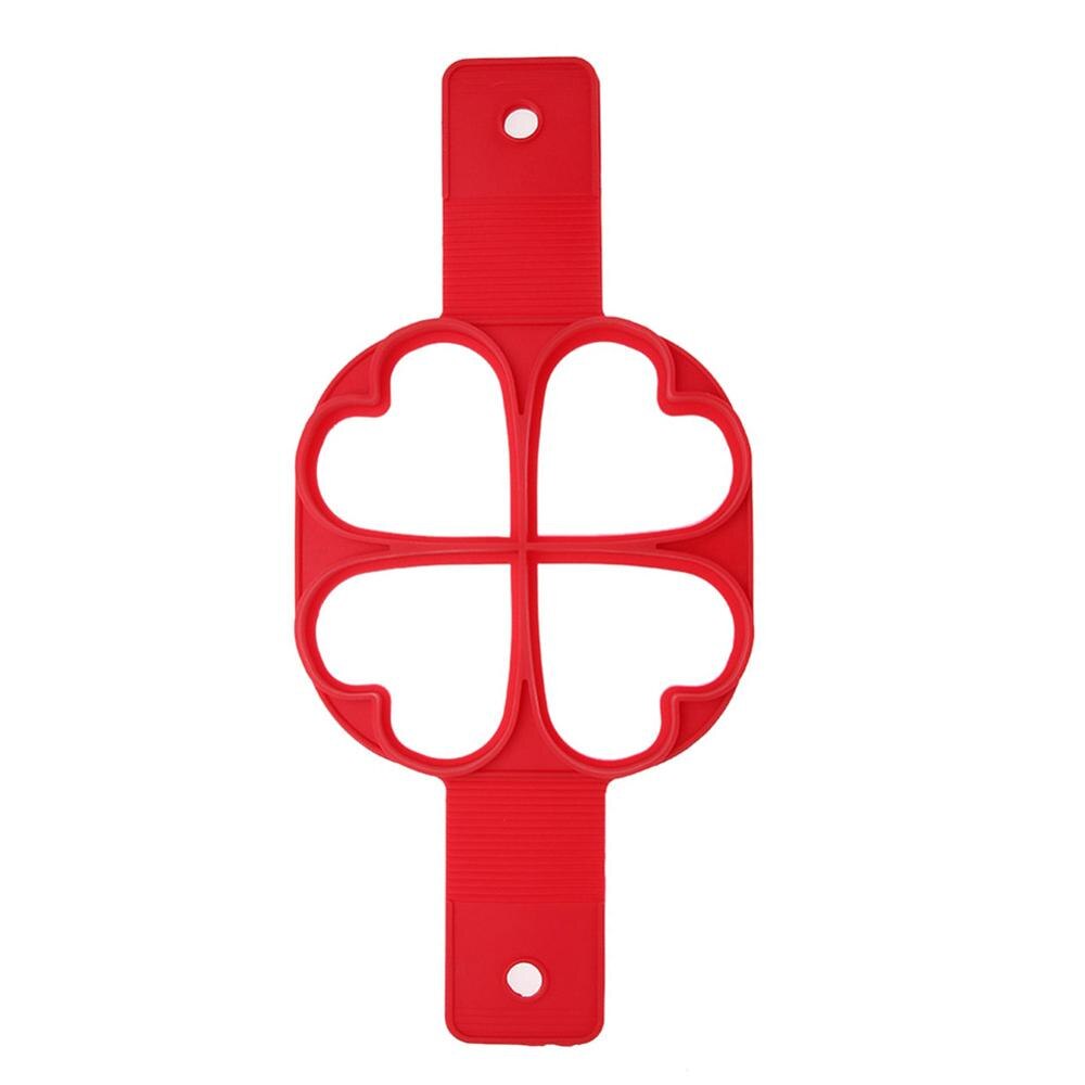Stampo per uova a 4/7 fori, stampo per pancake antiaderente, stampo per pancake, utensile da cucina in silicone, utensili da cucina, accessori per la cottura: 4 fori a forma di cuore