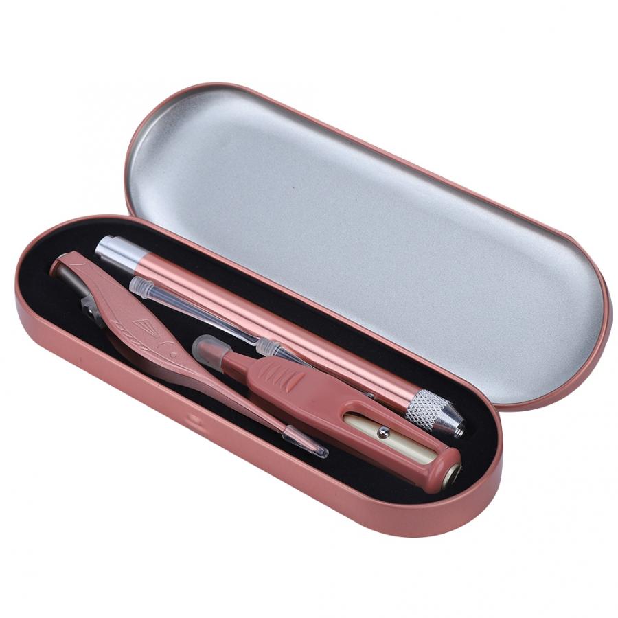 Stainless Steel LED Ear Spoon Ear Wax Tweezers Luminous Booger Clip Set Ear Nose Care Tool Ear Care Kit l