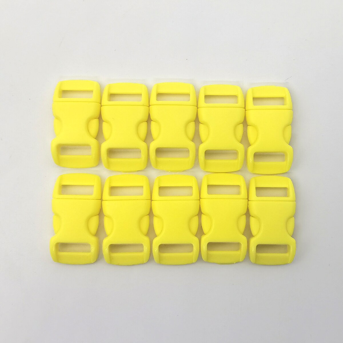 10 Stks/partij 3/8 &quot;10Mm Side Release Gesp Gebogen Parachute 550 Paracord Armband Diy Halsband Strap Webbing Outdoor kamp: YELLOW