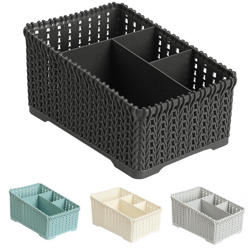 Huishoudelijke imitatie rotan kantoorafval opbergmanden opbergmanden cosmetica afstandsbediening make-up organizer mand voor badkamer  a6 t 1