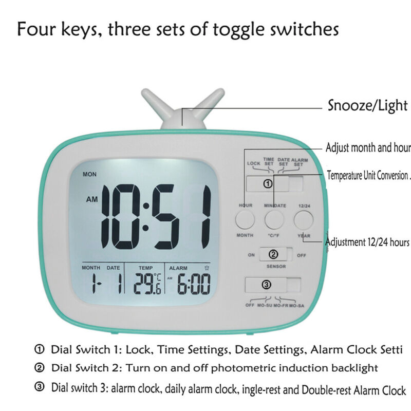 Sensor de reloj despertador Digital para escritorio de EE. UU.
