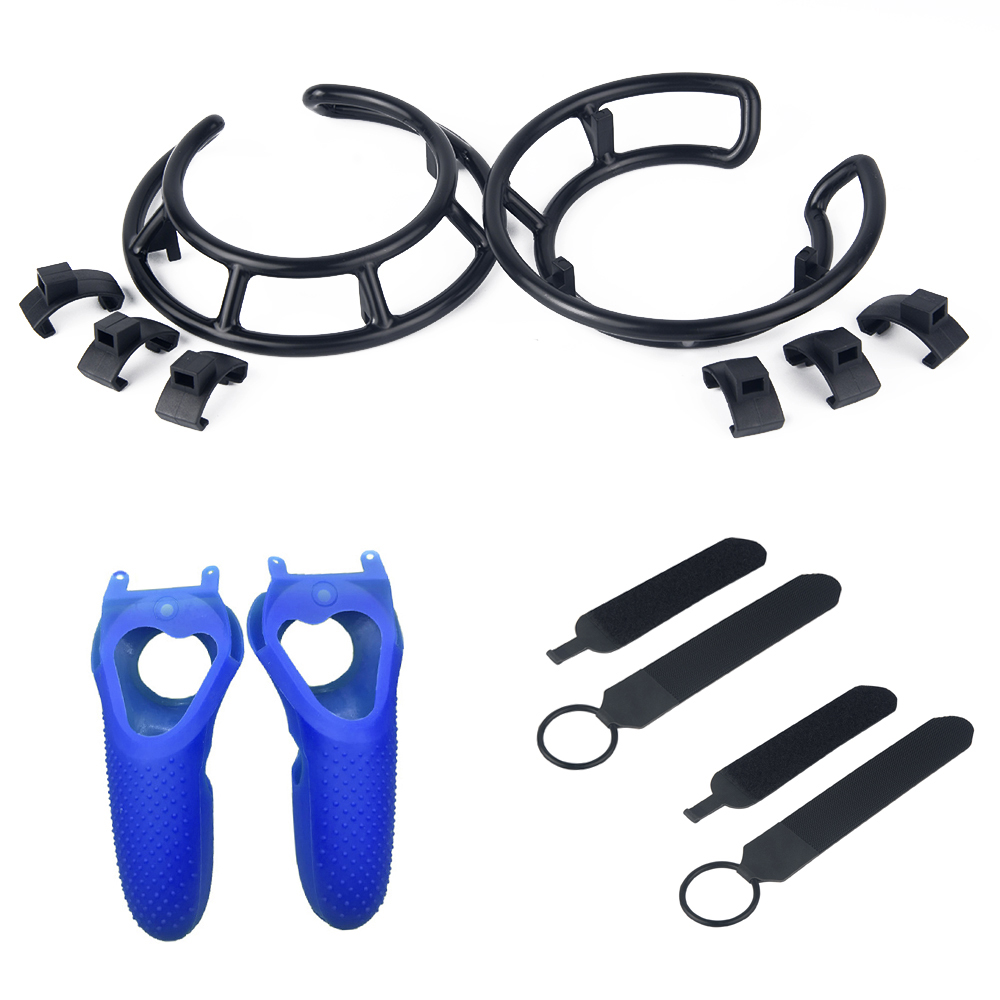 3 in1 tocco controllore presa Pelle e di Protezione Gabbie per Oculus ricerca/ Oculus spaccatura S VR Protezione in silicone Accessries: 3in1 blu