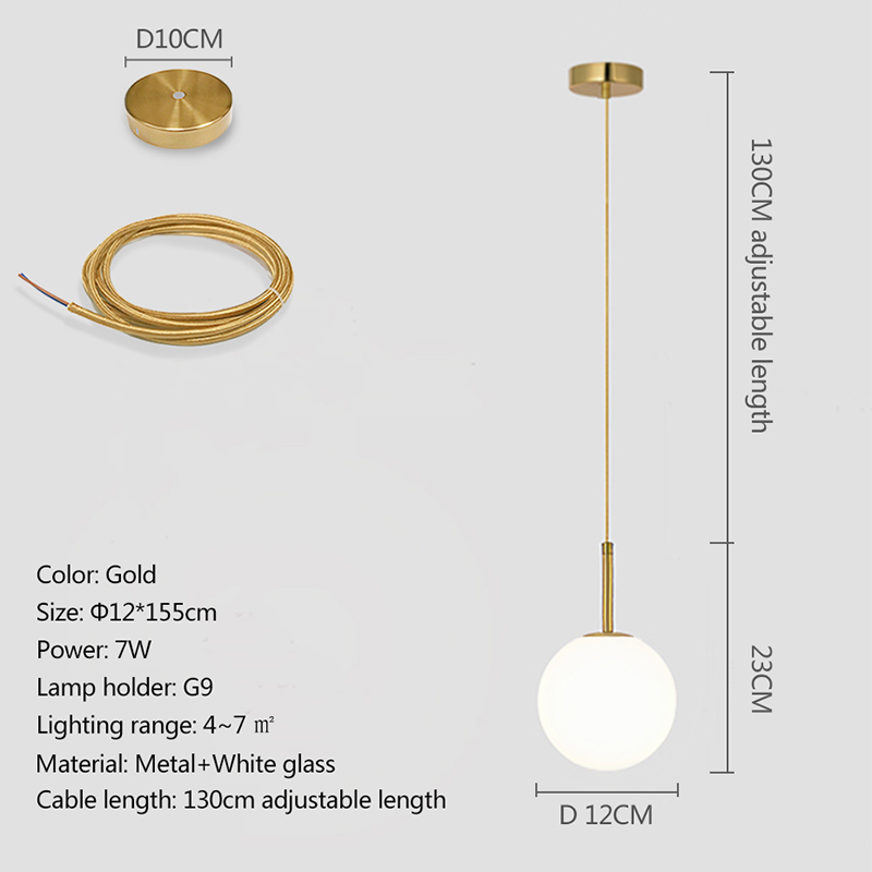 Nordic Glas Ball Anhänger Lichter Spannung 110V 220V Wohnkultur Esszimmer Schlafzimmer Nachttisch Ecke Hängen Lampen für Decke: Warmes Weiß / Black